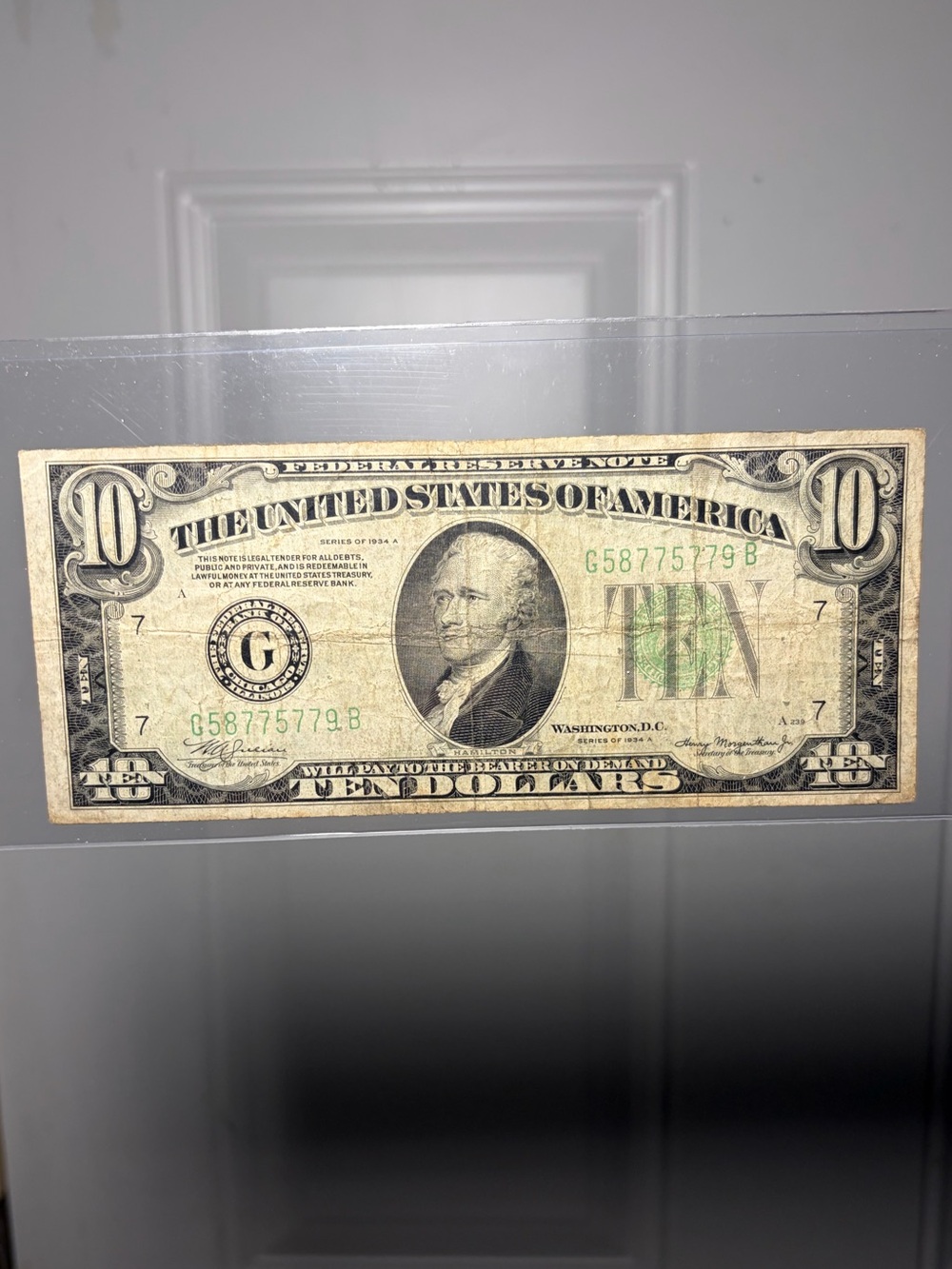 1934A $10 Federal Reserve Note from the Chicago District